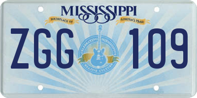 MS license plate ZGG109
