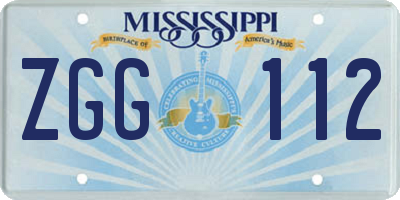 MS license plate ZGG112