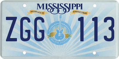 MS license plate ZGG113