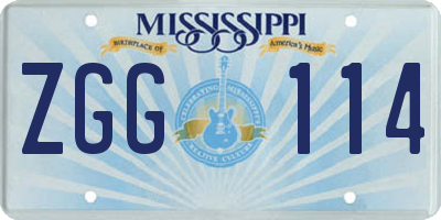 MS license plate ZGG114
