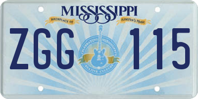 MS license plate ZGG115
