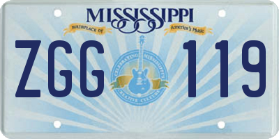 MS license plate ZGG119