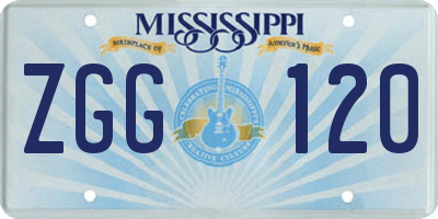 MS license plate ZGG120