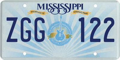 MS license plate ZGG122