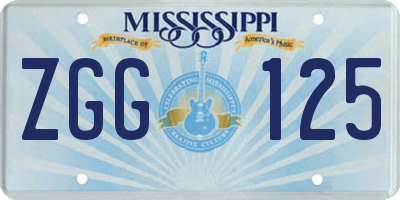 MS license plate ZGG125