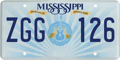 MS license plate ZGG126