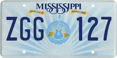 MS license plate ZGG127
