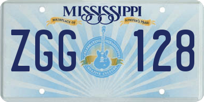 MS license plate ZGG128