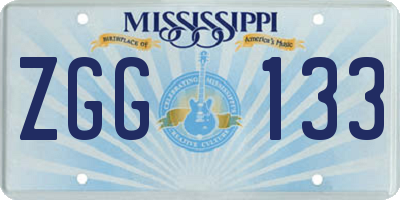 MS license plate ZGG133