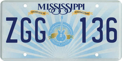 MS license plate ZGG136
