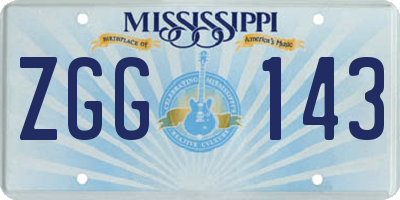 MS license plate ZGG143