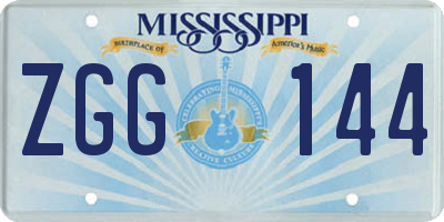 MS license plate ZGG144