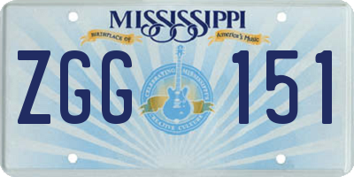 MS license plate ZGG151