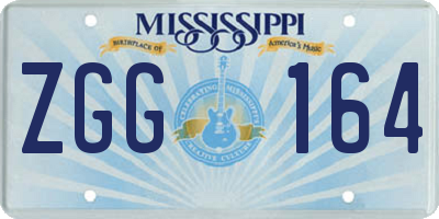MS license plate ZGG164