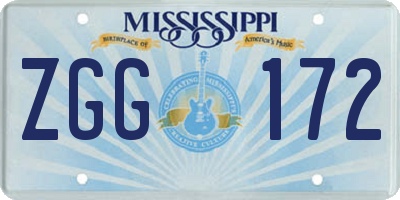 MS license plate ZGG172
