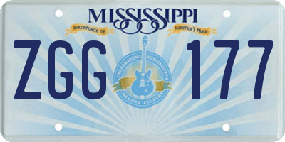 MS license plate ZGG177