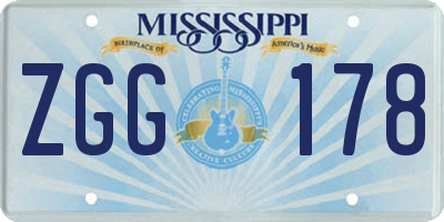 MS license plate ZGG178