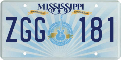 MS license plate ZGG181