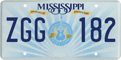 MS license plate ZGG182