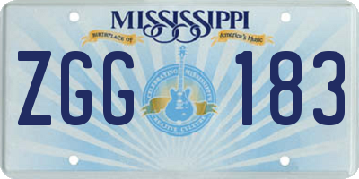 MS license plate ZGG183