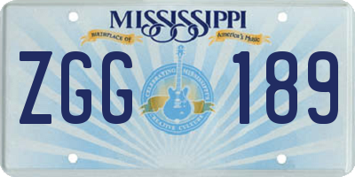 MS license plate ZGG189
