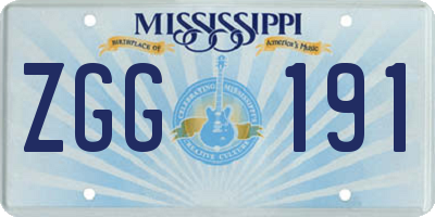 MS license plate ZGG191