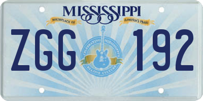 MS license plate ZGG192