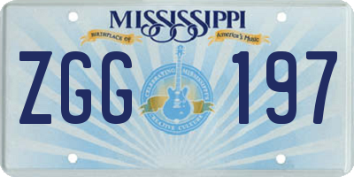 MS license plate ZGG197