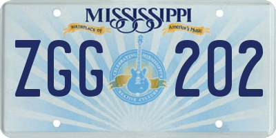MS license plate ZGG202