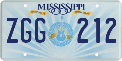MS license plate ZGG212