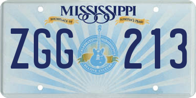 MS license plate ZGG213