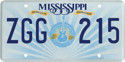 MS license plate ZGG215