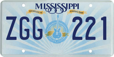 MS license plate ZGG221