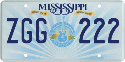 MS license plate ZGG222