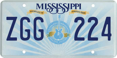 MS license plate ZGG224