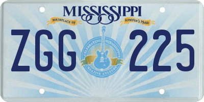 MS license plate ZGG225