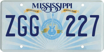 MS license plate ZGG227