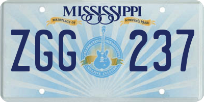 MS license plate ZGG237