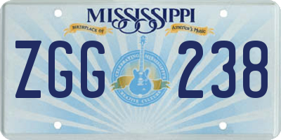 MS license plate ZGG238