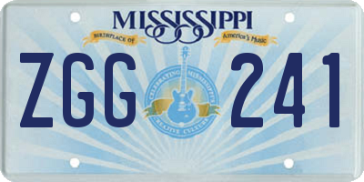 MS license plate ZGG241