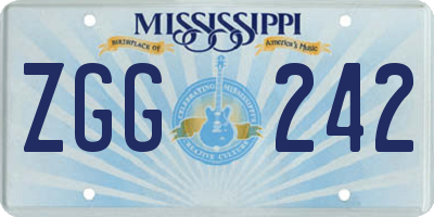 MS license plate ZGG242