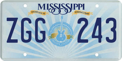 MS license plate ZGG243