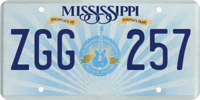 MS license plate ZGG257