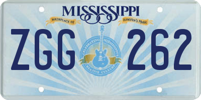 MS license plate ZGG262