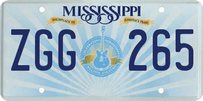 MS license plate ZGG265
