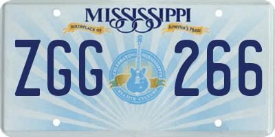 MS license plate ZGG266