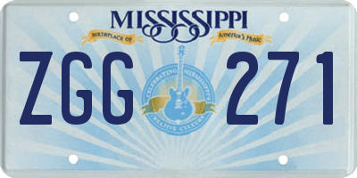 MS license plate ZGG271