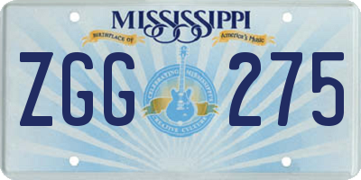 MS license plate ZGG275