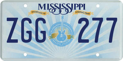 MS license plate ZGG277
