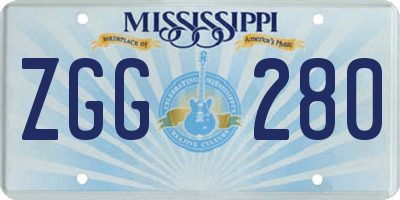 MS license plate ZGG280